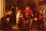 Tower Paintings - Children at the Tower by Henry Nelson O'Neil